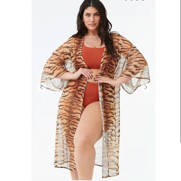 Forever 21 Other - Plus Size Tiger Print Swim Cover-Up